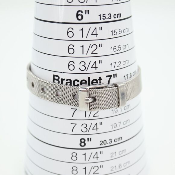 Shannons Womens Silver Tone Watch 25mm White Dial Metal Mesh Strap w New Battery - Picture 4 of 16